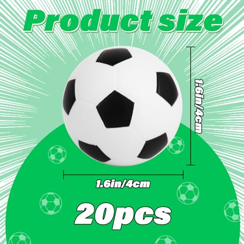 Hxezoc Mini Soccer Stress Balls 20 Packs Soccer Foam Sports Balls Small Squeeze Anxiety Bulk Toy Ball for Kids Soccer Birthday Party School Carnival Party Supplies - Image 5