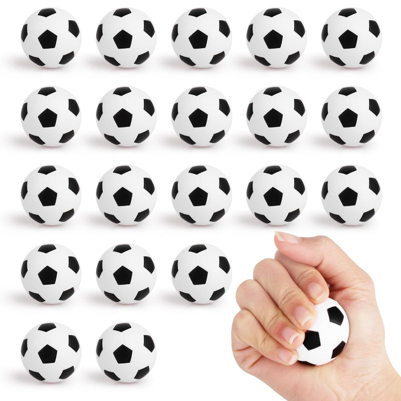 Hxezoc Mini Soccer Stress Balls 20 Packs Soccer Foam Sports Balls Small Squeeze Anxiety Bulk Toy Ball for Kids Soccer Birthday Party School Carnival Party Supplies - Image 3