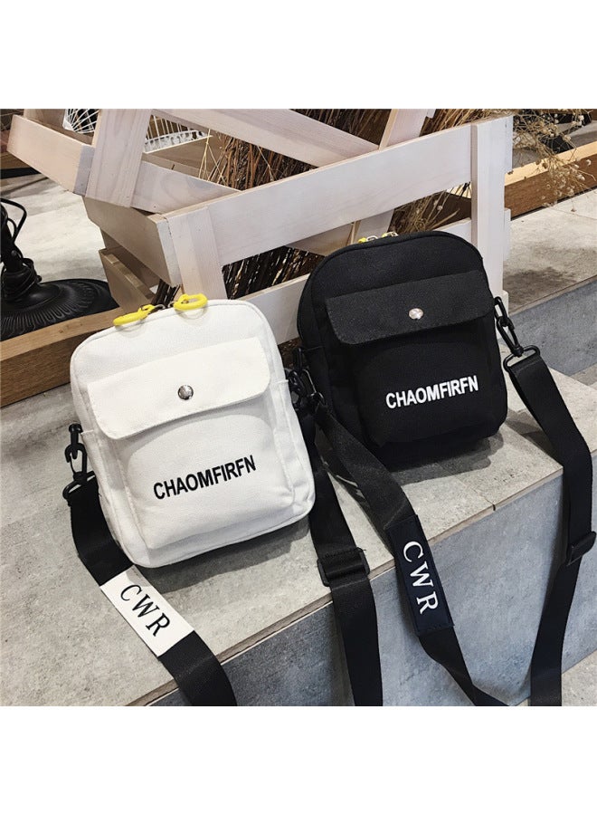 2019 الصيف قماش حقيبة صغيرة بلون واحد الكتف Crossbody حقيبة المرأة حقيبة الهاتف المحمول الإنترنت المشاهير المرأة حقيبة الظهر-اللون: أصفر - Image 3