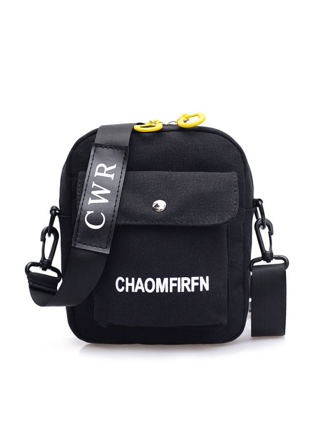 2019 الصيف قماش حقيبة صغيرة بلون واحد الكتف Crossbody حقيبة المرأة حقيبة الهاتف المحمول الإنترنت المشاهير المرأة حقيبة الظهر-اللون: أصفر - Image 5