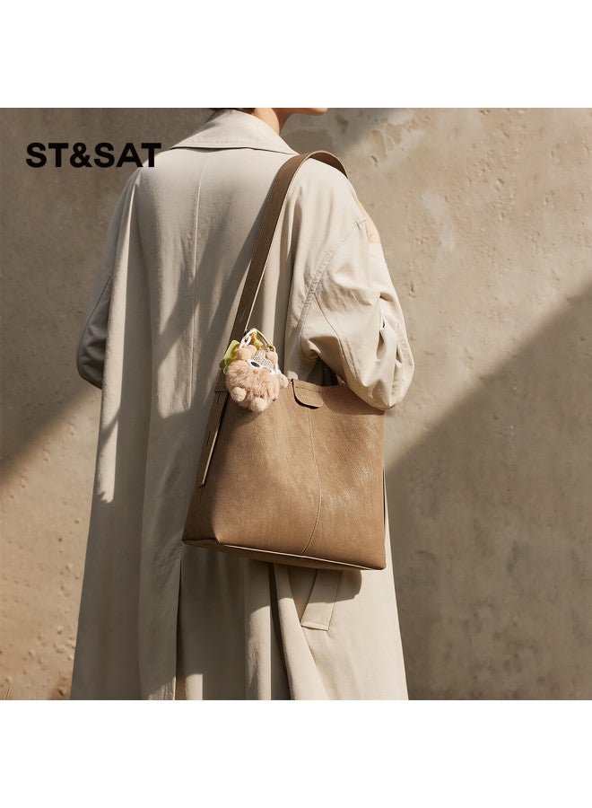 St&sat Women's Casual Large Capacity Commuter Shoulder Crossbody Bucket Bag Underarm Bag Birthday Gift - Image 2