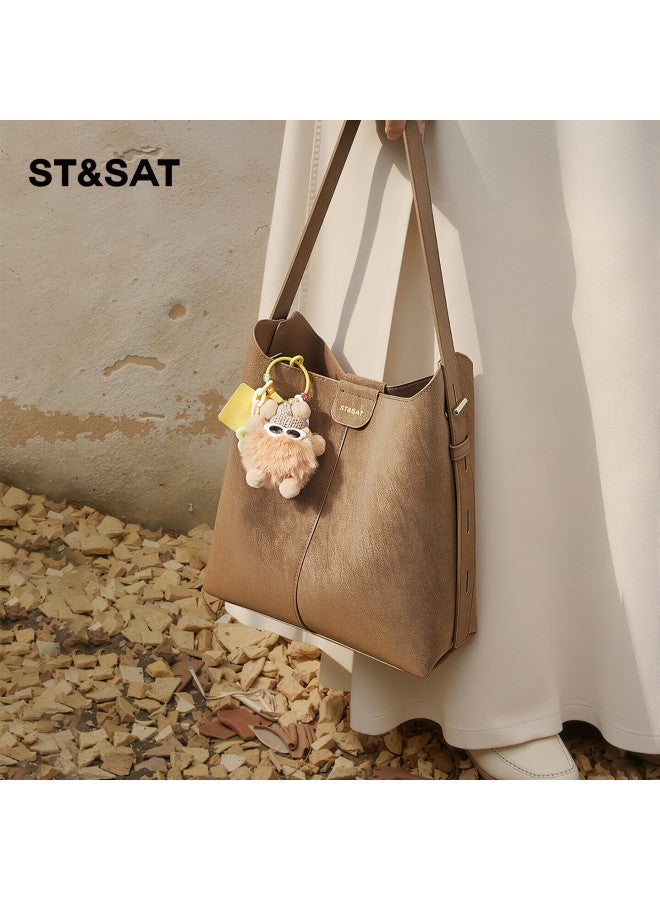 St&sat Women's Casual Large Capacity Commuter Shoulder Crossbody Bucket Bag Underarm Bag Birthday Gift - Image 1