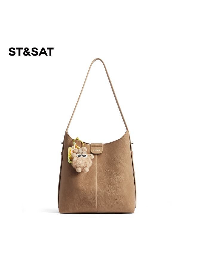 St&sat Women's Casual Large Capacity Commuter Shoulder Crossbody Bucket Bag Underarm Bag Birthday Gift - Image 3