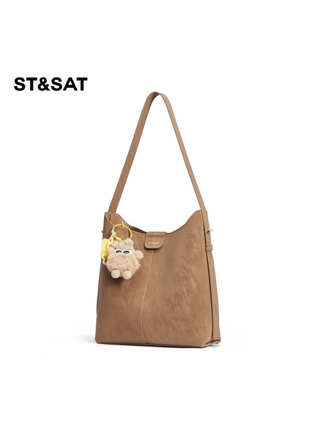 St&sat Women's Casual Large Capacity Commuter Shoulder Crossbody Bucket Bag Underarm Bag Birthday Gift - Image 4