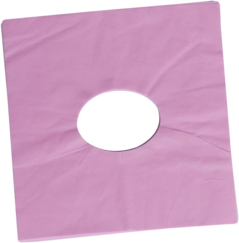Healeved 100pcs Face Massage Pillow Cover Hole Disposable Face Pillow for Spa Salon Beauty Treatment Women's Non-woven - Image 1