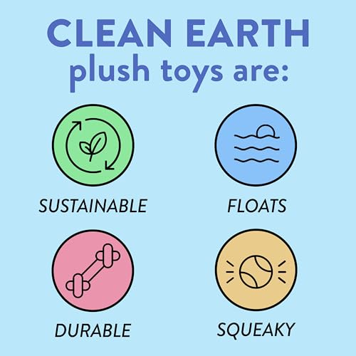 Spunky Pup Clean Earth Recycled Seahorse Dog Toy | Made from 100% Recycled Water Bottles | Eco-Friendly | Squeaker | Plush Toy for Small to Medium Dogs | Made in The USA - Image 5