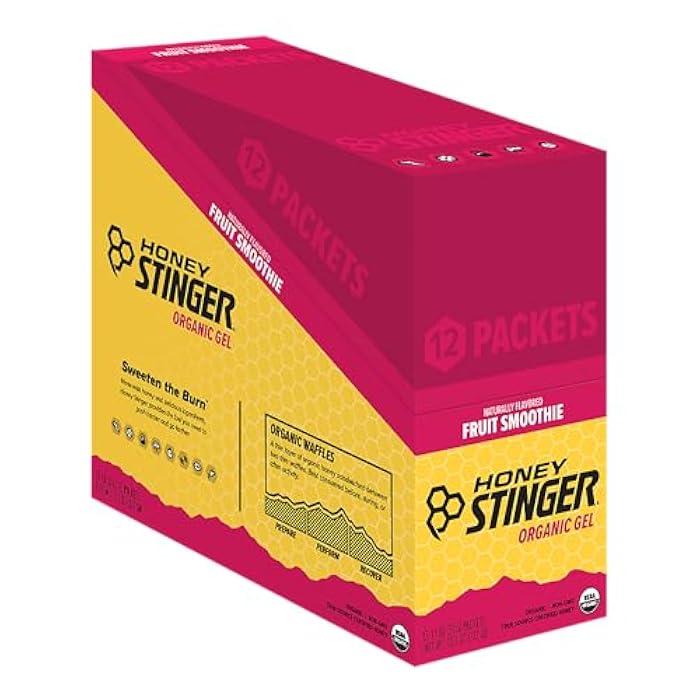 Honey Stinger جيل الطاقة من هوني ستينجر، سموذي فواكه عضوي، خالي من الجلوتين والكافيين، للتمارين، الجري والأداء، تغذية رياضية للمنزل والصالة الرياضية، قبل وأثناء التمرين، 12 عبوة، 13.2 أونصة - Image 3