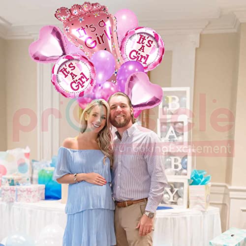 Propsicle Baby Shower Foil Feet Balloon Pack of 5 Pink Welcome Baby Balloon Combo for Maternity Shoot Party Decoration - Image 3