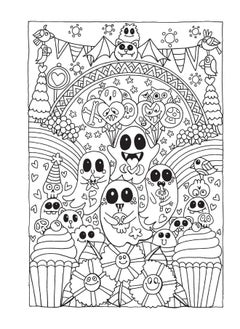 Creative Haven Haunted! Coloring Book: A World of Creepy and Cute  - Image 1