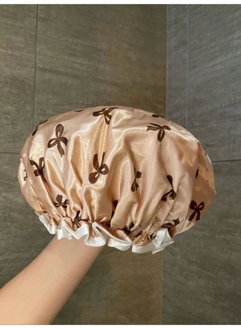 غطاء شعر مزدوج الطبقة للماء للسيدات والفتيات، غطاء شعر قابل لإعادة الاستخدام للاستحمام والطهي ومقاوم للزيت، غطاء شعر خاص لعلاج الأقنعة الشعرية، ملحق أساسي لحماية الشعر - Image 2