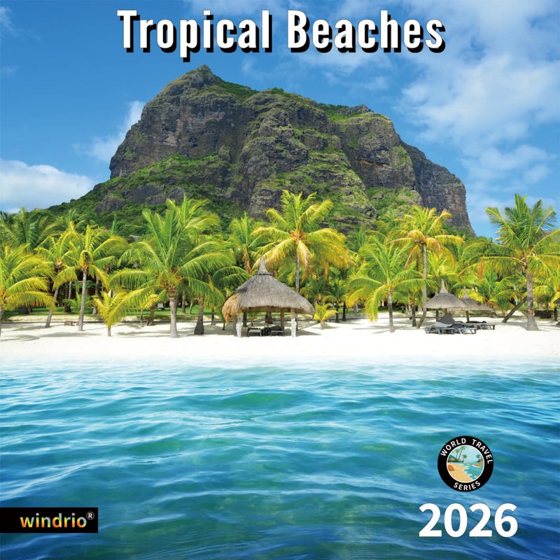 windrio 2026 Wall Calendar,Calendar 2026, November 2025 - December 2026, Wall Calendar Tropical Beaches, 12" x 24" Opened,Full Page Months Thick & Sturdy Paper for Calendar Organizing & Planning - Image 1