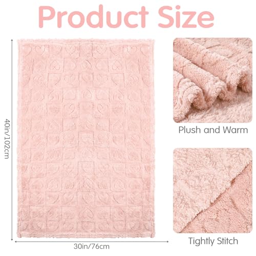 Hahafelt 6 Pcs Baby Newborn Blanket 30x40 Soft Checkered Heart Fleece Swaddles Infant Receiving Blankets Newborn Essential for Nursery Crib Stroller - Image 3