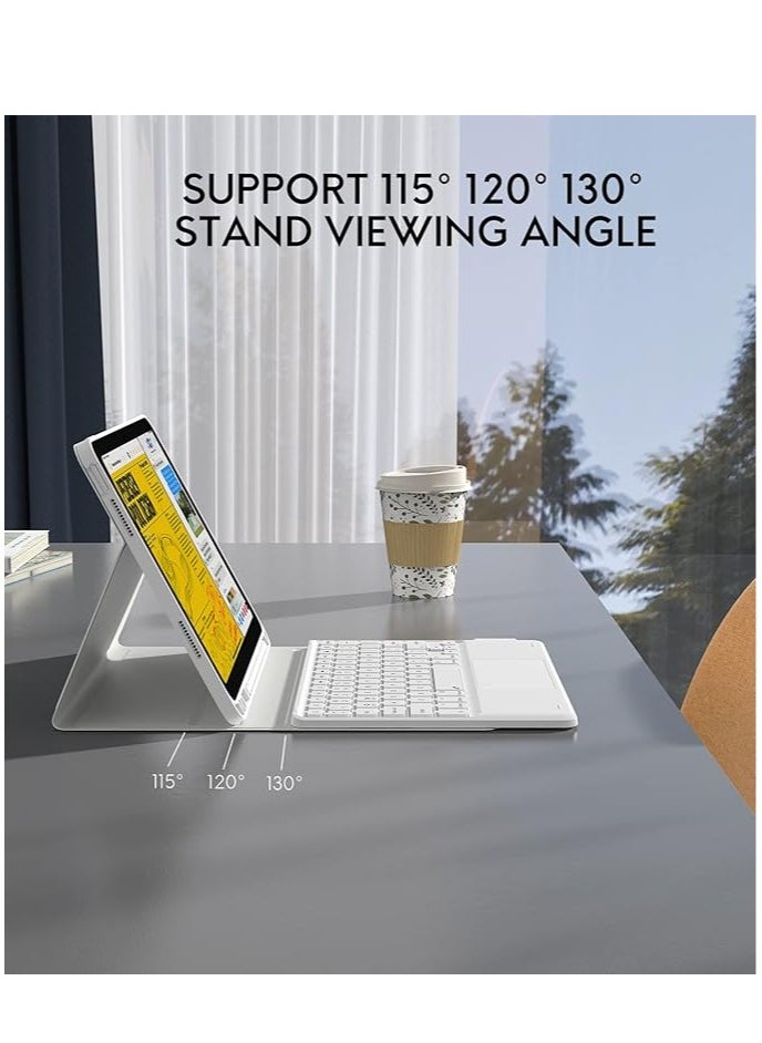 ماركة غير محددة حافظة لوحة مفاتيح CHESONA لجهاز iPad الجيل العاشر مع لوحة مفاتيح عربية وإنجليزية، وإضاءة خلفية ثلاثية الألوان، ولوحة تتبع متعددة اللمس، وحافظة قابلة للطي مع حامل قلم رصاص، وقناتي بلوتوث لجهاز iPad 10 10.9 بوصة 2022،  - Image 5