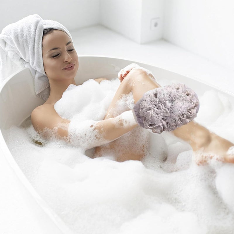 KASTWAVE Exfoliating Back Scrubber for Shower, 34 Inch Double-Sided Body Exfoliator with Handles and Loofah Glove, Deep Cleansing Bath Washcloth Set for Men and Women, Spa Massage Shower Tool - Image 4