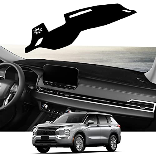 YOFAMO Dashboard Cover Dash Cover Mat Pad Carpet Custom Fit for Mitsubishi Outlander 2022 2023(with HUD) Accessories Anti-Skid Center Console Protector Cover Mat(Black Edge) - Image 1