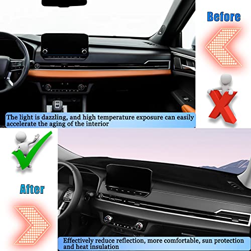 YOFAMO Dashboard Cover Dash Cover Mat Pad Carpet Custom Fit for Mitsubishi Outlander 2022 2023(with HUD) Accessories Anti-Skid Center Console Protector Cover Mat(Black Edge) - Image 3