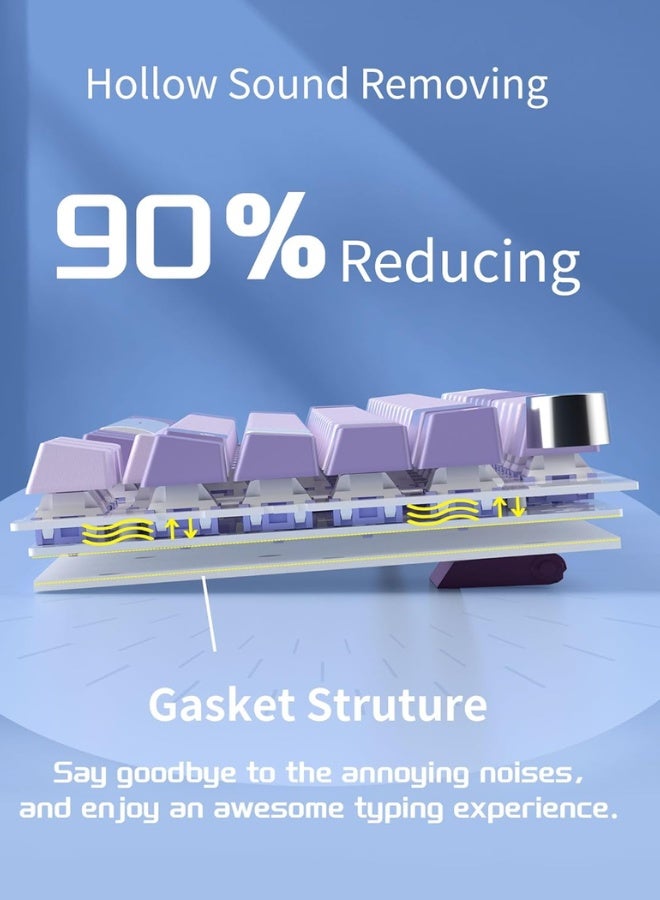 MageGee SKY98 Mechanical Gaming Keyboard, 96% Hot Swappable Cable Joint, Custom Creamy Keyboard with 5-Layer Sound Dampening, RGB Backlit, NKRO for Win/Mac - Image 3