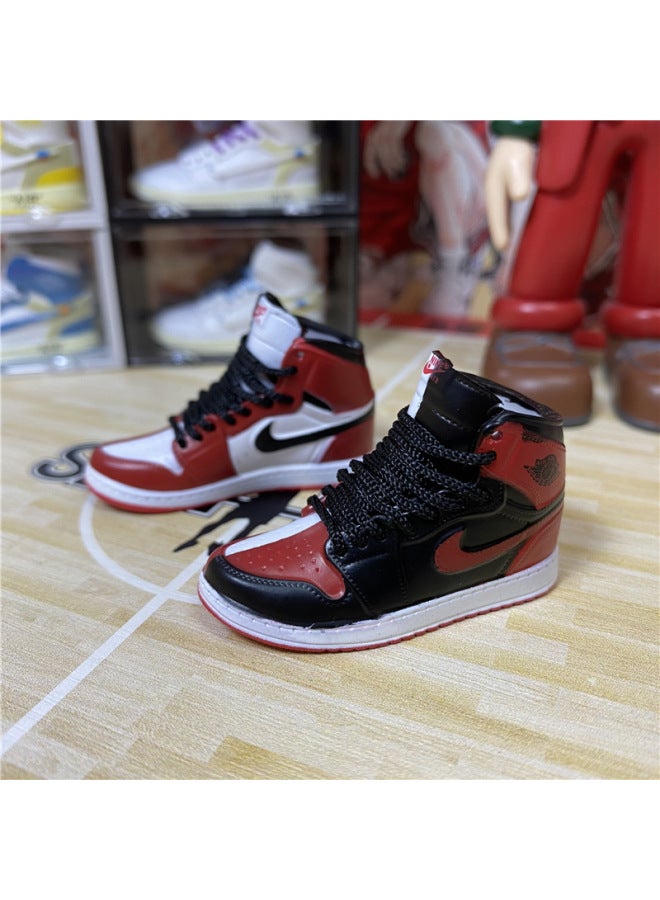 1/6 Mini Sneakers Model Aj1 Creative Cute Basketball Shoes Keychain Car Bag Jewelry Aj Keychain-Color:1 Small North Card Blue (a Pair Of Naked Shoes)  - Image 4