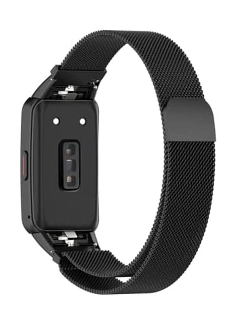 حزام معدني لصالح الشرف 6 / Huawei Band 6 Smart Band Band Smart Band ، عصابات الفولاذ المقاوم للصدأ لـ Huawei Band 6 Wrist Watch Bracelet (Black) - Image 2