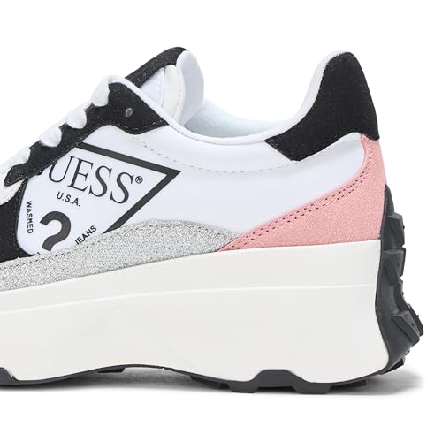 Guess Women's Calebb Sneaker, Silver/Pink Multi 099, 10 - Image 4