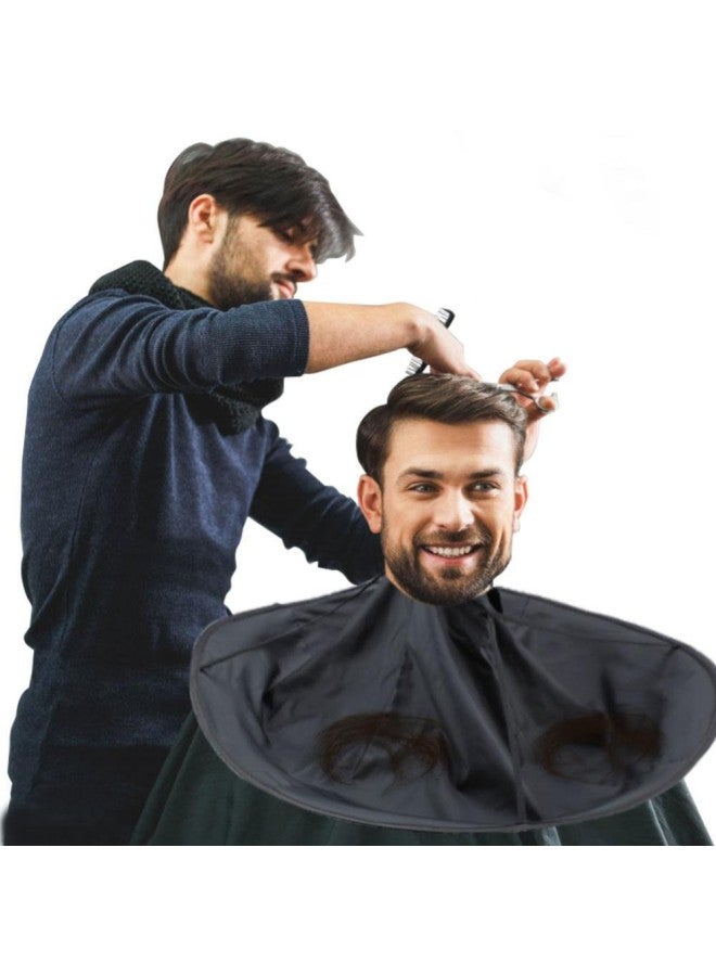 Hair Cutting Cloak Umbrella Cape Salon Barber for Salon and Home Stylists Use Adult (Black)