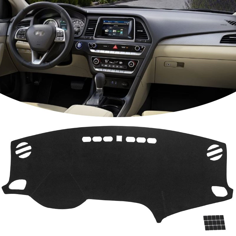 KEYOOG Dashboard Cover Dash Mat Fit for Hyundai Sonata 20192016 Without HUD ModelsCar Dash Board Mat AntiGlare CarpetNonSlip Pad Sunshield Protector Black