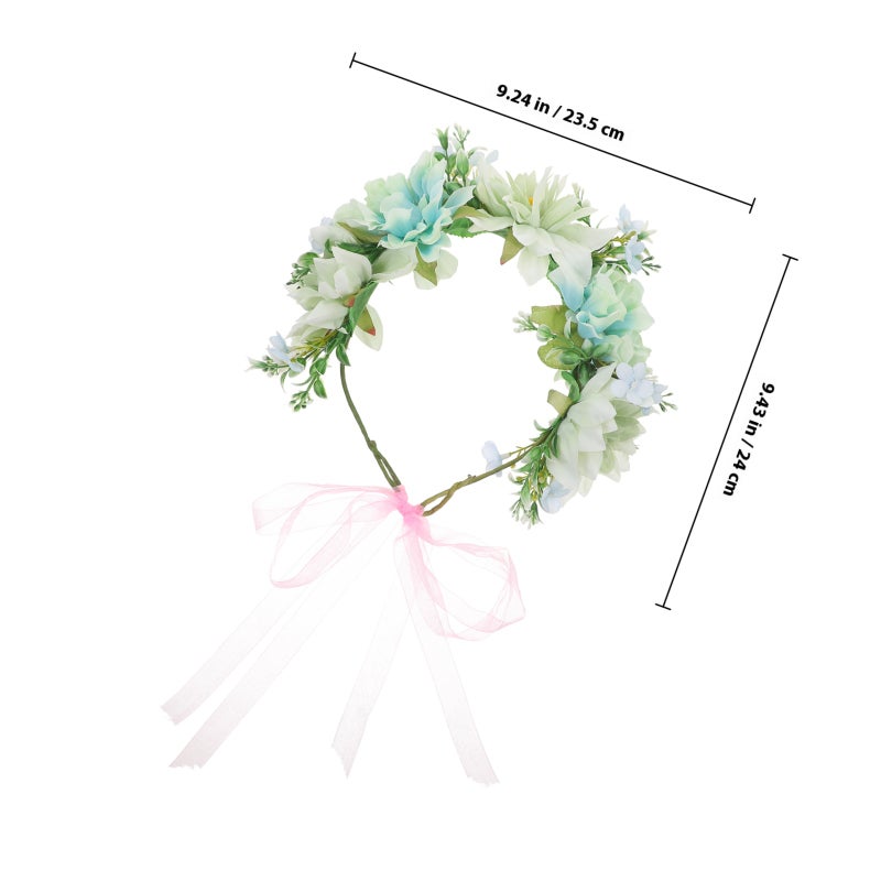Flower Headband Adults Flower Hair Band Festival Band Bride Headdress for Wedding Prom Beach Party - Image 2