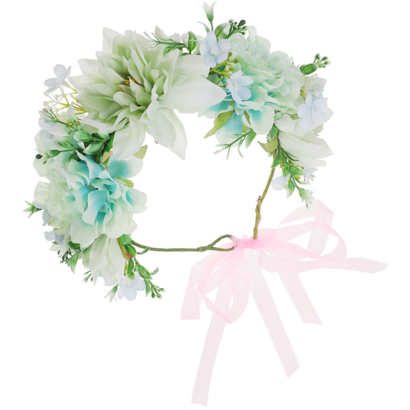 Flower Headband Adults Flower Hair Band Festival Band Bride Headdress for Wedding Prom Beach Party - Image 4