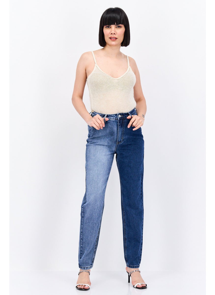 Missguided Women Regular Fit Washed Denim Jeans, Blue  - Image 4