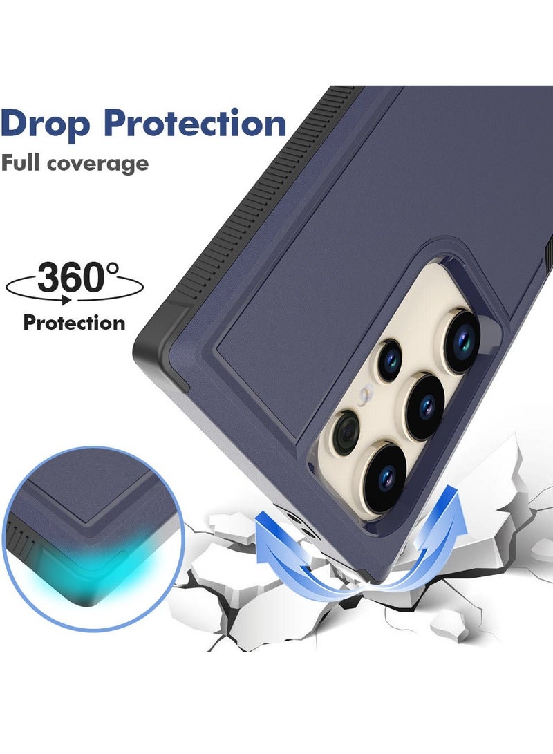 Mmmon Compatible With Samsung Galaxy S24 Ultra Case Dual Layer Protective Heavy Duty Cell Phone Cover Shockproof Rugged Military Protection Bumper Tough For Samsung Galaxy S24 Ultra(Blue) - Image 2