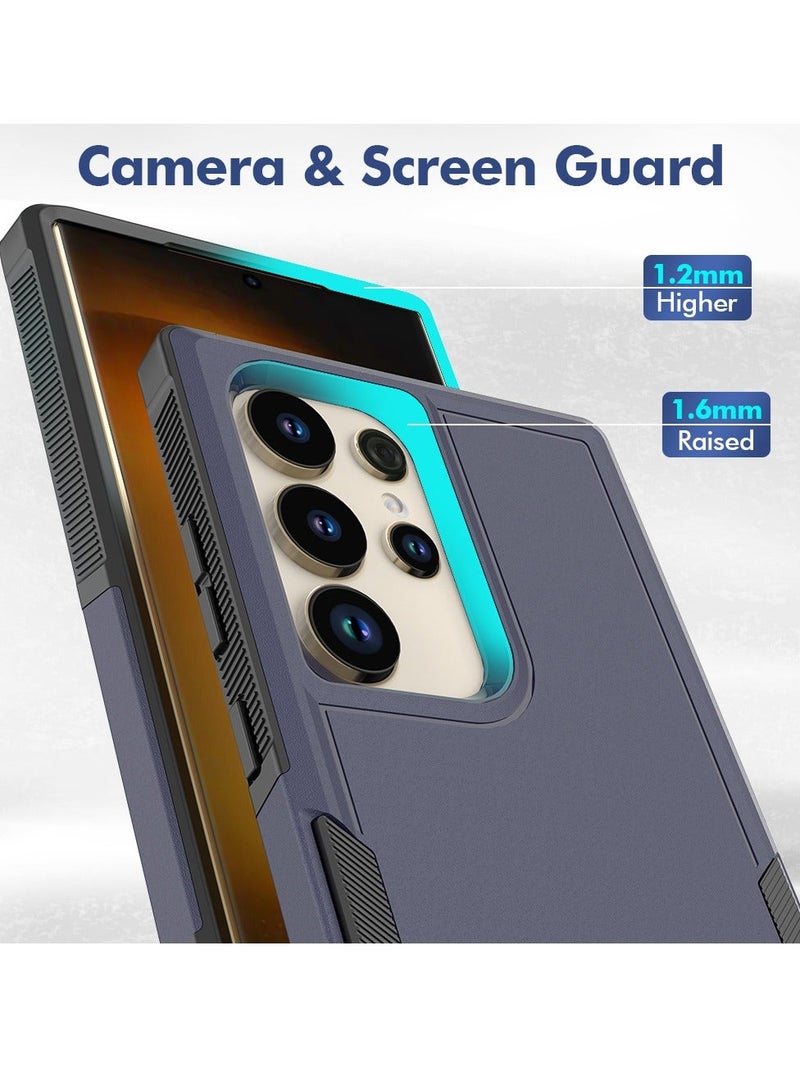 Mmmon Compatible With Samsung Galaxy S24 Ultra Case Dual Layer Protective Heavy Duty Cell Phone Cover Shockproof Rugged Military Protection Bumper Tough For Samsung Galaxy S24 Ultra(Blue) - Image 3