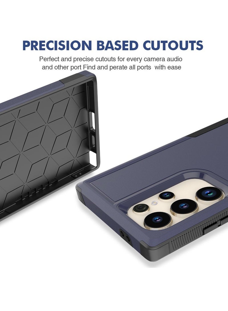 Mmmon Compatible With Samsung Galaxy S24 Ultra Case Dual Layer Protective Heavy Duty Cell Phone Cover Shockproof Rugged Military Protection Bumper Tough For Samsung Galaxy S24 Ultra(Blue) - Image 4