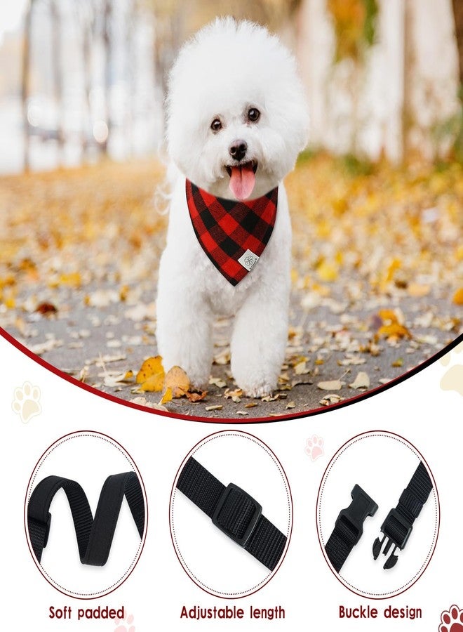 E-Clover Christmas Matching Dog and Owner-Dog Bandana Collar & Matching Scarf Girl Boy Adjustable Dog Collars for Small Medium Dogs Owner Mom Gift Red Black Buffalo Plaid - Image 5