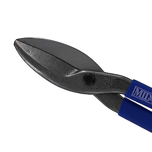 Midwest Snips MIDWEST Tinner Snip - Straight and Wide Cut Sheet Metal Cutter with Forged Blades & Kush'n-Kote Grips - MWT-107S - Image 2