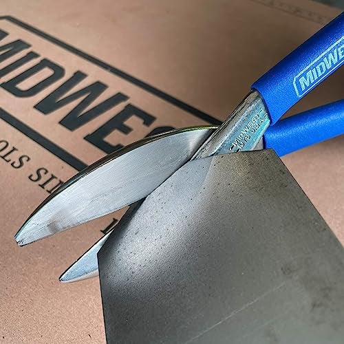 Midwest Snips MIDWEST Tinner Snip - Straight and Wide Cut Sheet Metal Cutter with Forged Blades & Kush'n-Kote Grips - MWT-107S - Image 5