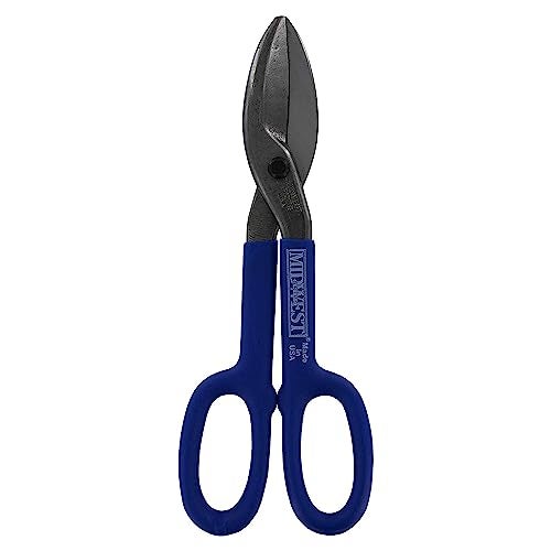 Midwest Snips MIDWEST Tinner Snip - Straight and Wide Cut Sheet Metal Cutter with Forged Blades & Kush'n-Kote Grips - MWT-107S - Image 1