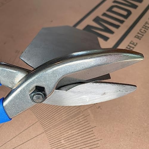 Midwest Snips MIDWEST Tinner Snip - Straight and Wide Cut Sheet Metal Cutter with Forged Blades & Kush'n-Kote Grips - MWT-107S - Image 4