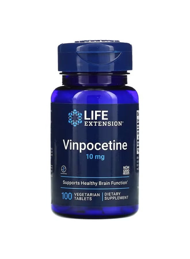Life Extension Vinpocetine Dietary Supplement 10mg ,to support memory & cognition ,100 Vegetarian Tablets - Image 1