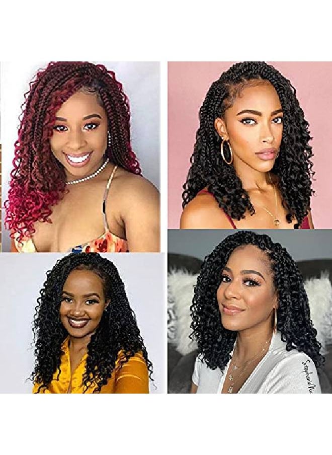 Firstcyh Hair - 8 Packs Box Braids Crochet Hair With Curly Ends Goddess Box Braids Crochet Braids 3X Bohemian Braiding Hair For Black Women(12 Inch 1B)…… - Image 1