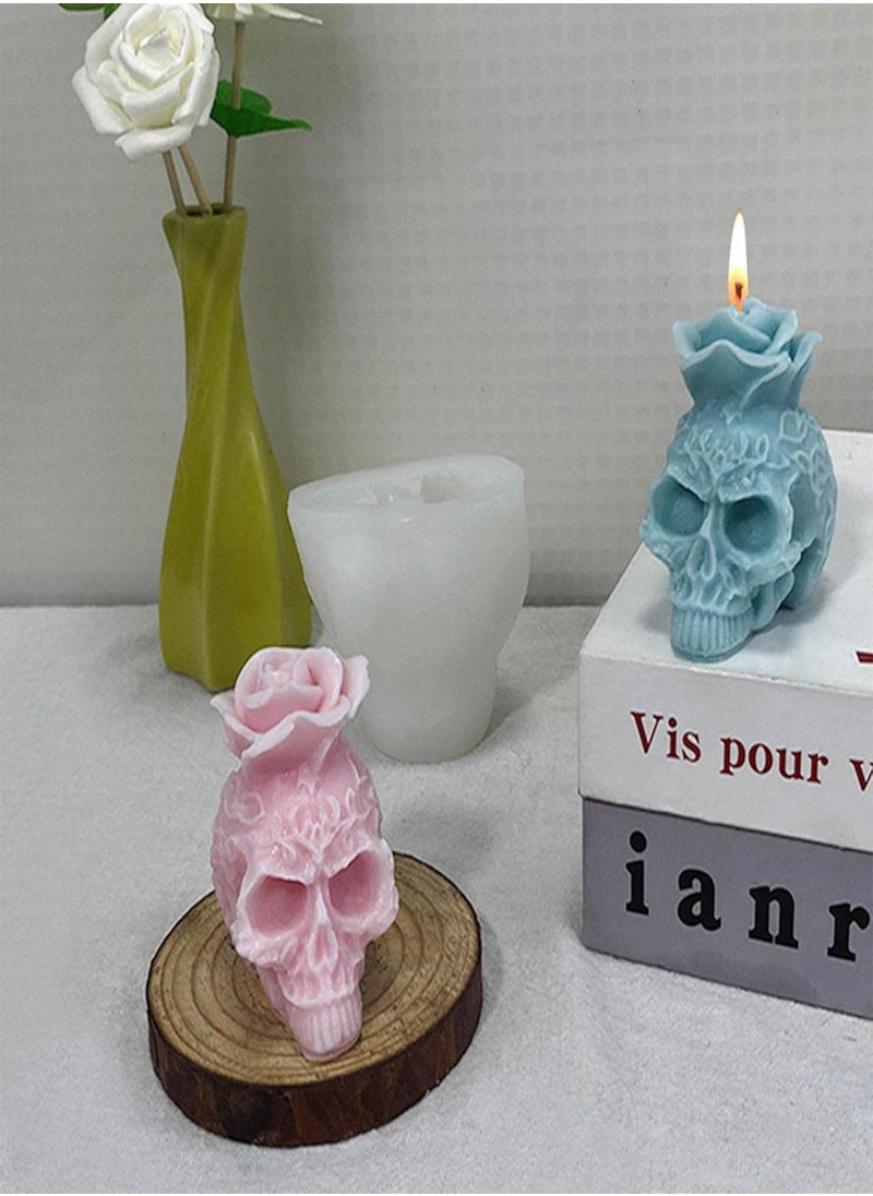 GGOOT - Skull Rose Mold - Halloween Skeleton Rose Head Silicone Mould Resin | Halloween Party Decor DIY Art Craft Food Safe Molds for Candies, Chocolates, Cupcakes - Image 1