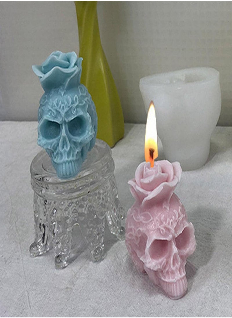 GGOOT - Skull Rose Mold - Halloween Skeleton Rose Head Silicone Mould Resin | Halloween Party Decor DIY Art Craft Food Safe Molds for Candies, Chocolates, Cupcakes - Image 1