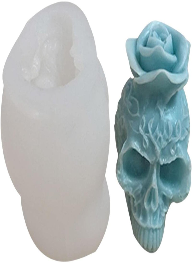 GGOOT - Skull Rose Mold - Halloween Skeleton Rose Head Silicone Mould Resin | Halloween Party Decor DIY Art Craft Food Safe Molds for Candies, Chocolates, Cupcakes - Image 1