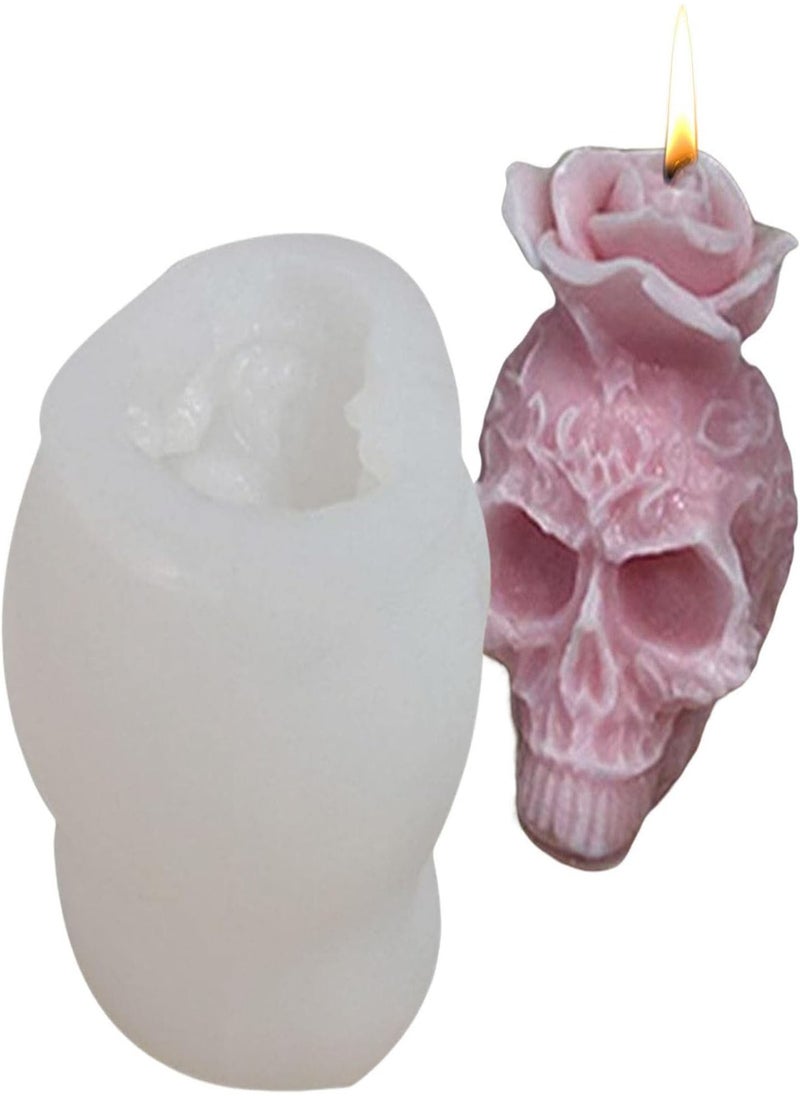 GGOOT - Skull Rose Mold - Halloween Skeleton Rose Head Silicone Mould Resin | Halloween Party Decor DIY Art Craft Food Safe Molds for Candies, Chocolates, Cupcakes - Image 1