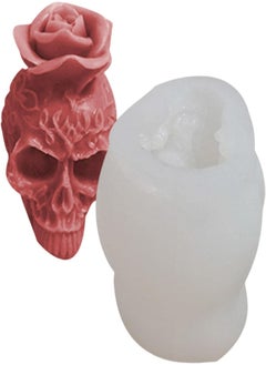 Skull Rose Mold - Halloween Skeleton Rose Head Silicone Mould Resin | Halloween Party Decor DIY Art Craft Food Safe Molds for Candies, Chocolates, Cupcakes