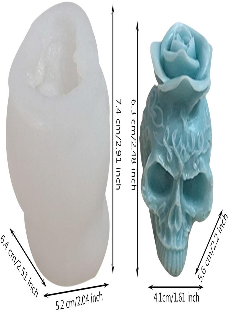 GGOOT - Skull Rose Mold - Halloween Skeleton Rose Head Silicone Mould Resin | Halloween Party Decor DIY Art Craft Food Safe Molds for Candies, Chocolates, Cupcakes - Image 1