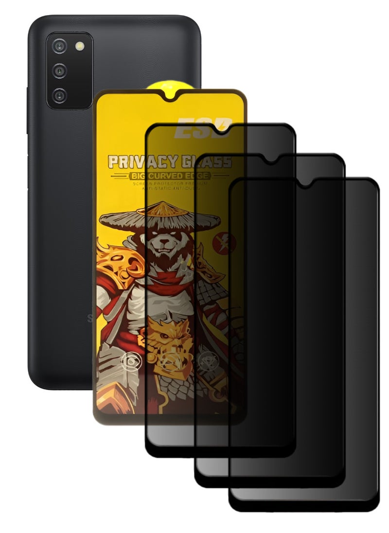 ESD 3 Pieces Tempered Dustproof Privacy Glass Screen Protector Compatible For Samsung Galaxy A03s - Image 1