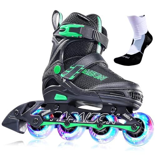 PAPAISON Adjustable Inline Skates for Kids and Adults with Full Light Up Wheels, Outdoor Roller Skates for Girls and Boys, Men and Women - Image 1