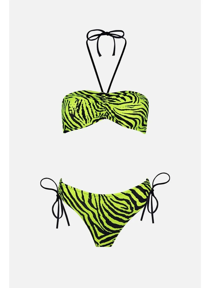 اي يلديز 20522 Yellow Strapless Bikini Set
