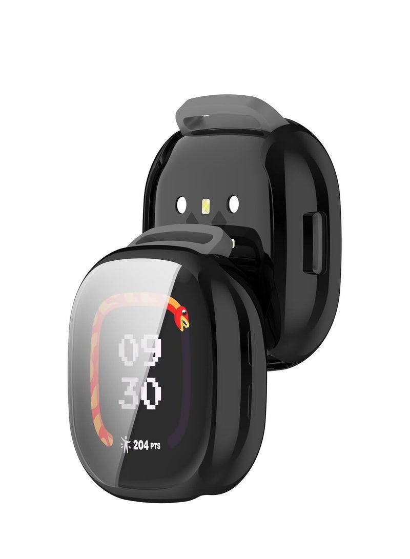 Case Compatible with Fitbit Ace LTE TPU Soft Silicone/ All-Inclusive Protection/ Watch Cover Compatible with Fitbit Ace LTE (Black) - Image 5