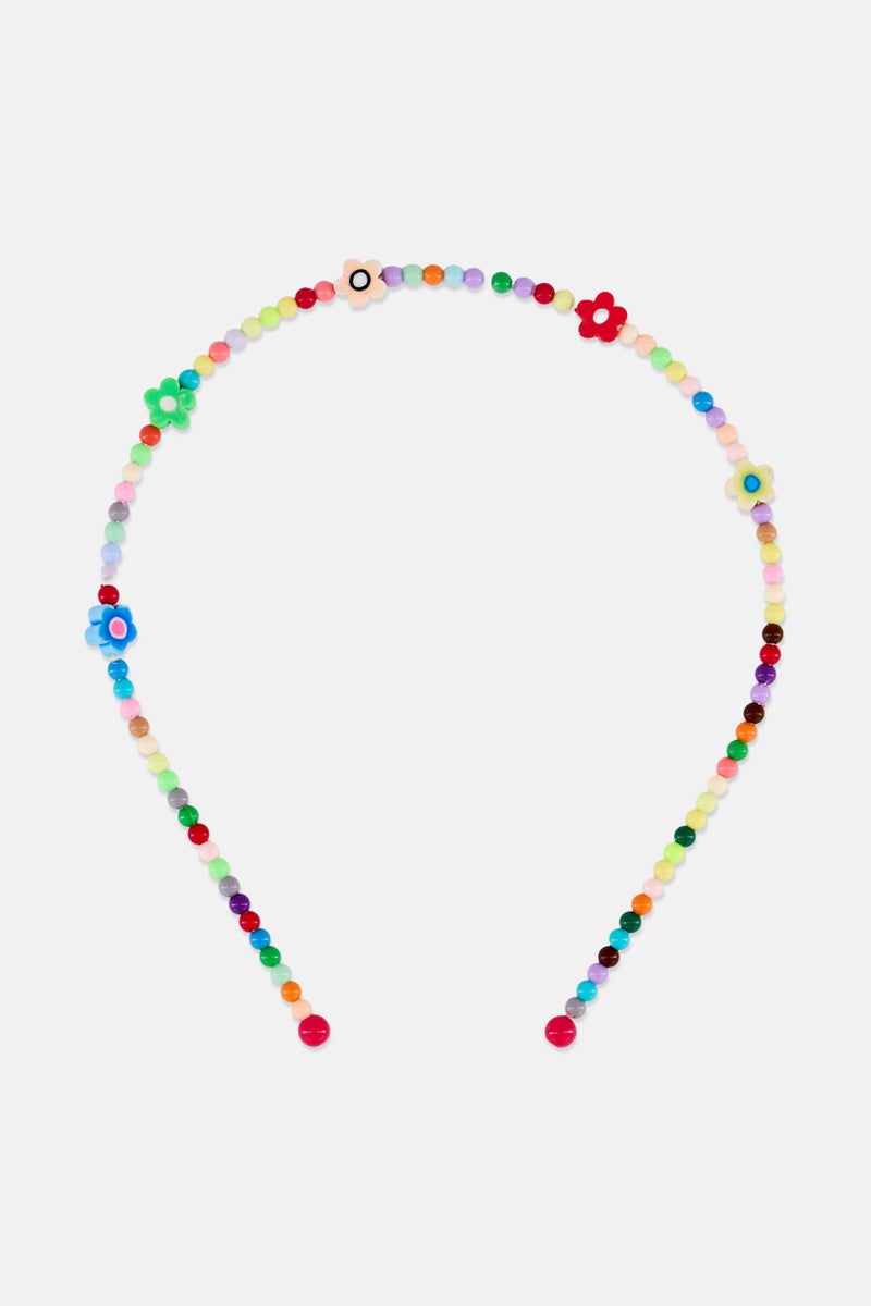 Lefties Kids Girls Colorful Beads Headband, Multicolor  - Image 1